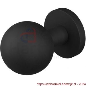 GPF Bouwbeslag ZwartWit 9854.61-00 S5 GPF9854.61-00 kogelknop S5 50 mm met wisselstift op rond rozet zwart - H21017452 - afbeelding 1