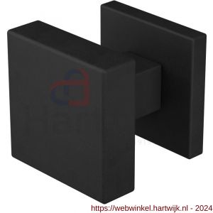 GPF Bouwbeslag ZwartWit 9856.61-02 S5 GPF9856.61-02 vierkante knop S5 53x53x16 mm met wisselstift op vierkant rozet zwart - H21017453 - afbeelding 1