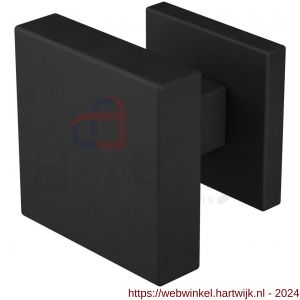 GPF Bouwbeslag ZwartWit 9858.61-02 S5 GPF9858.61-02 vierkante knop S5 60x60x16 mm met wisselstift op vierkant rozet zwart - H21017455 - afbeelding 1