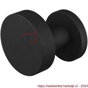 GPF Bouwbeslag ZwartWit 9860.61-00L S5 GPF9860.61-00L excentrische knop S5 60x16 mm met wisselstift op rond rozet linkswijzend zwart - H21017457 - afbeelding 1