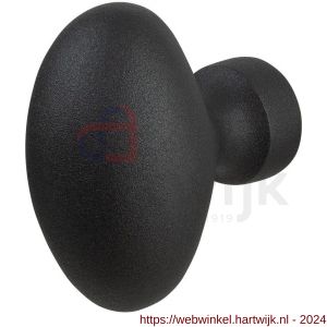 GPF Bouwbeslag ZwartWit 9951.61 S1 Ei-knop 62 mm draaibaar met krukstift zwart - H21013375 - afbeelding 1