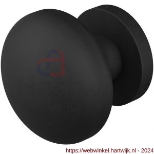 GPF Bouwbeslag ZwartWit 9957.61-00 S1 GPF9957.61-00 Paddenstoel knop S1 65 mm draaibaar met rond rozet zwart - H21016651 - afbeelding 1