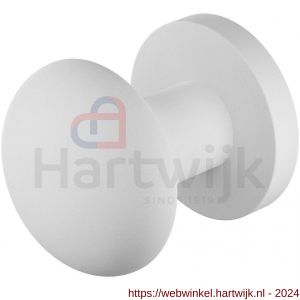 GPF Bouwbeslag ZwartWit 9959.62-00 S2 GPF9959.62-00 Paddenstoel knop S2 52 mm met knopvastzetter met rond rozet wit - H21016543 - afbeelding 1