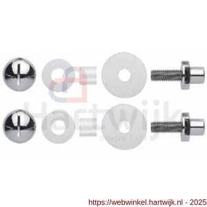 Mandelli1953 Kit 4 bevestiging enkelzijdig door deur voor glazen deuren mat nikkel - H21019926 - afbeelding 1