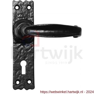 Kirkpatrick KP2439 PC55 deurkruk op schild 152x38 mm PC55 smeedijzer zwart - H21002901 - afbeelding 1