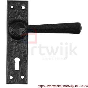 Kirkpatrick KP2445 BB56 deurkruk op schild 152x38 mm BB56 smeedijzer zwart - H21002913 - afbeelding 1