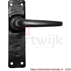 Kirkpatrick KP2456 deurkruk op schild 152x38 mm blind smeedijzer zwart - H21002924 - afbeelding 1