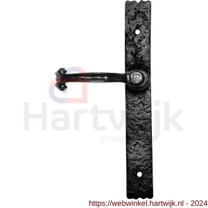 Kirkpatrick KP2459L BB56 deurkruk gatdeel linkswijzend op schild 266x38 mm BB56 smeedijzer zwart - H21003006 - afbeelding 1