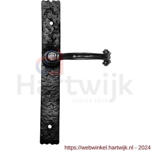 Kirkpatrick KP2459R BB56 deurkruk gatdeel rechtswijzend op schild 266x38 mm BB56 smeedijzer zwart - H21003008 - afbeelding 1