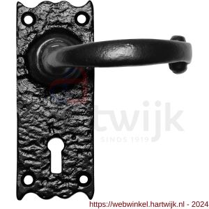 Kirkpatrick KP2488 BB56 deurkruk op schild 127x50 mm BB56 smeedijzer zwart - H21002932 - afbeelding 1