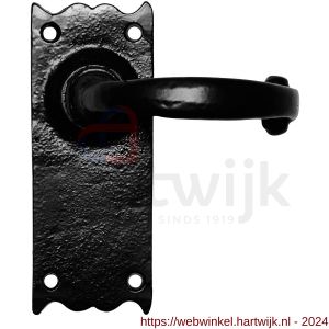 Kirkpatrick KP2519 deurkruk op schild 127x50 blind smeedijzer zwart - H21002939 - afbeelding 1