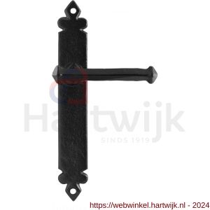 Kirkpatrick KP6050L BB56 deurkruk gatdeel linkswijzend op schild 270x40 mm BB56 smeedijzer zwart - H21006029 - afbeelding 1