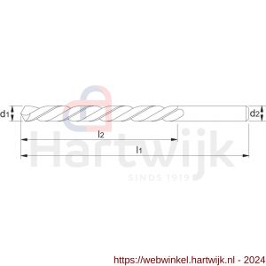 Phantom 19.914 HSS spiraalboor DIN 338 links 6‚0 mm - H40510469 - afbeelding 2