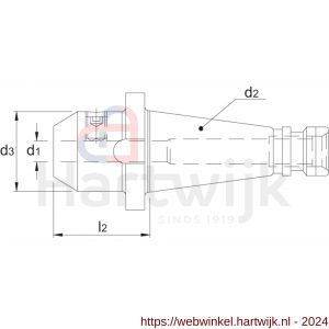 Phantom 82.153 DIN 6359 Weldonhouder SK volgens DIN 2080 SK50 32 mm L80 mm - H40502085 - afbeelding 2