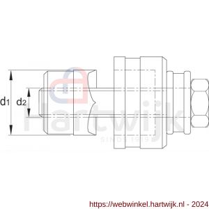 Phantom 67.110 gatenpons voor handgebruik met bout en lager 75‚5 mm - H40500643 - afbeelding 2