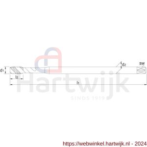 Phantom 23.370 UNI HSS-E machinetap metrisch lang voor blinde gaten M6 - H40513007 - afbeelding 2