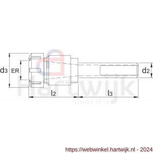 Phantom 82.510 DIN 6499-C ER spantanghouder cilindrisch D32 mm ER32 2-20 - H40503067 - afbeelding 2