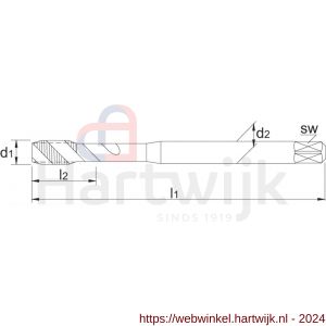 International Tools 23.291 Eco HSS machinetap DIN 371 metrisch voor blinde gaten M4 - H40512787 - afbeelding 2