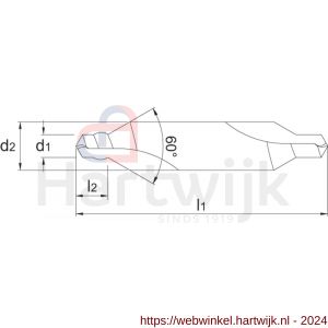 Phantom 15.200 HSS centerboor DIN 333-W met kraag 60 graden 1‚5x5 mm - H40504362 - afbeelding 2