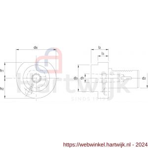 Phantom 84.955 VDI-houder DIN 69880 uitvoering F1 voor MK volgens DIN 228-B MK3 VDI 30 - H40501837 - afbeelding 2