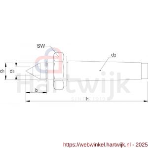 International Tools 85.150 Eco Pro vast center met HM-punt 60 graden met afdrukmoer MK 2 - H40501626 - afbeelding 2