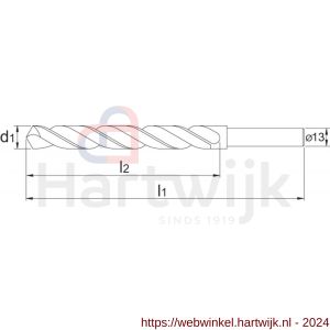 International Tools 11.415B Eco Pro HSS-E spiraalboor drievlaks schacht 13 mm 15‚0 mm blisterverpakking - H40507113 - afbeelding 2