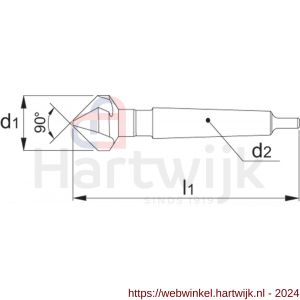 Phantom 42.570 HSS-E verzinkboor DIN 335-D 90 graden 3 snijkanten MK 1 20‚5 mm - H40512309 - afbeelding 2