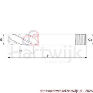 Phantom 34.200 HSS-E schachtfrees meersnijder DIN 844-D kort type N 20x38 mm - H40517888 - afbeelding 2