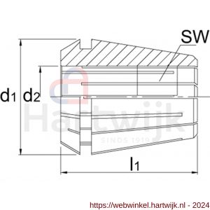 Phantom 82.880 DIN 6499-A spantang ER 16G 426G voor tappen 15 µm 3‚5 mm - H40502893 - afbeelding 2