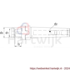 Phantom 82.321 DIN 6358 Combi-opsteekfreeshouder voor frezen met langs- en dwarsspiebaan MK volgens DIN 228-A MK3 13 mm - H40501852 - afbeelding 2