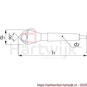 Phantom 42.510 HSS-E verzinkboor 90 graden schuin gat MK 2 50 mm - H40512130 - afbeelding 2