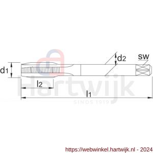 Phantom 25.480 HSS-E machinetap DIN 5156 BSPT (RC) voor blinde en doorlopende gaten 1/4 inch-19 - H40512688 - afbeelding 2
