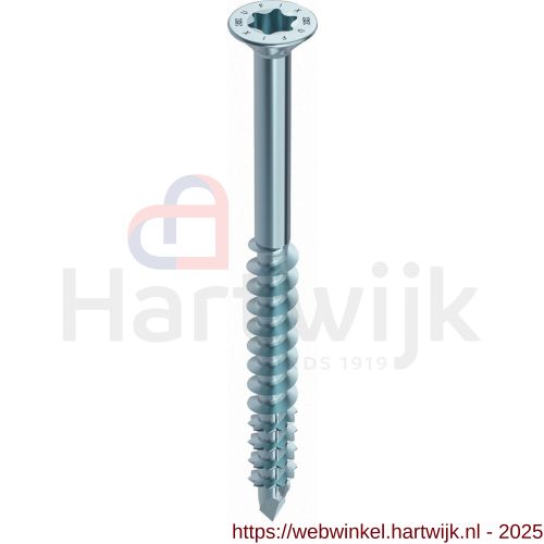 Heco-Ufix MDF schroef 4,0x40 mm platverzonken kop met freesholtes Heco-Drive HD 20 deeldraad verzinkt blauw A2K glijcoating 200 stuks SKV-klein verpakking - H50800071 - afbeelding 1