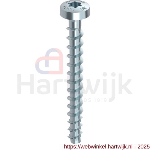 Heco Multi-Monti-Plus P schroefanker 5,0x50 mm rondkop T-Drive T 20 verzinkt blauw A2K 200 stuks VARIANTA verpakking - H50802029 - afbeelding 1