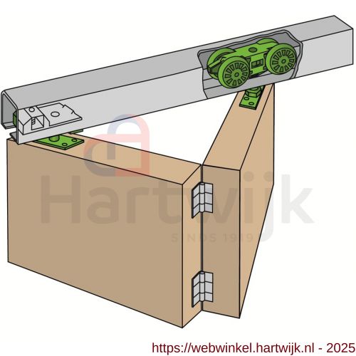 Henderson HF25/24 verpakte Husky Folding vouwdeurbeslag set 2400 mm staal 25 kg - H20301087 - afbeelding 1