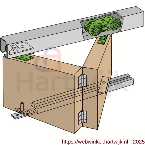 Henderson HF40/15 vouwdeurbeslag Husky Folding verpakte set 1500 mm staal 40 kg - H20300851 - afbeelding 1