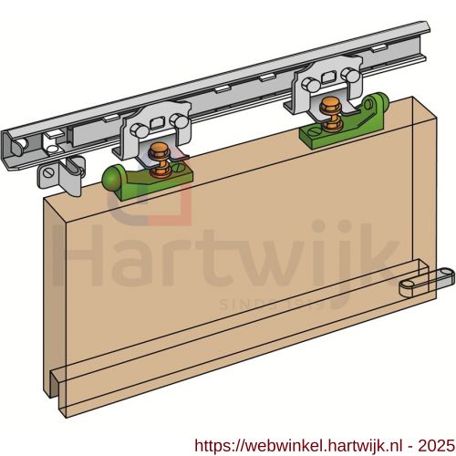 Henderson schuifdeurbeslag Marathon S5 verpakte set 1050-1200 mm 90 kg - H20301235 - afbeelding 1
