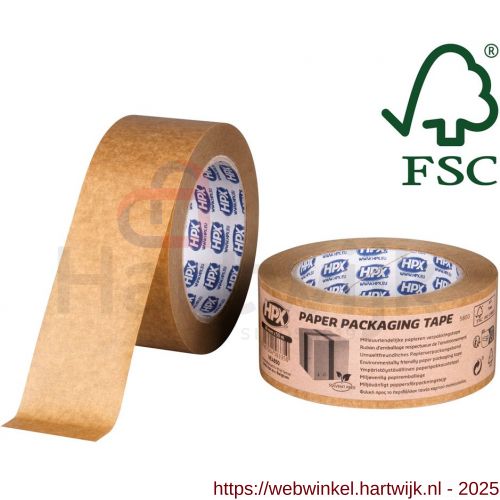 HPX verpakkingstape papier 48 mm x 50 m - H51700262 - afbeelding 1