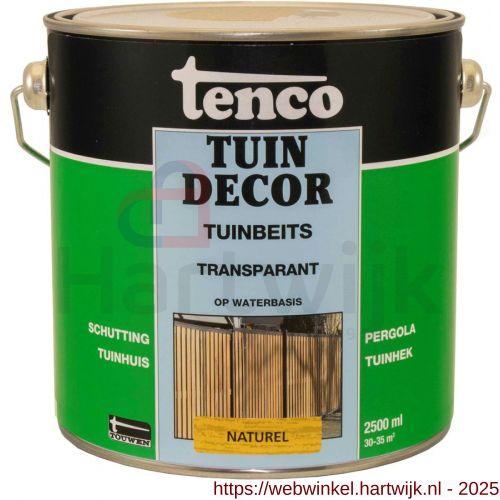 Tenco Tuindecor tuinbeits transparant naturel 2,5 L blik - H40710443 - afbeelding 1