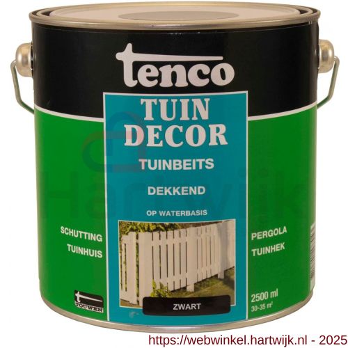 Tenco Tuindecor beits dekkend zwart 2,5 L blik - H40710411 - afbeelding 1