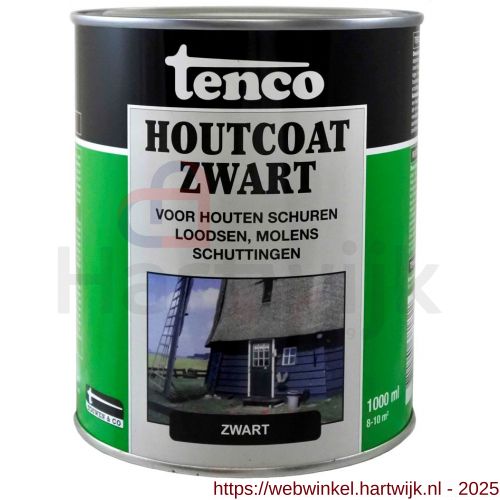 Tenco Houtcoat houtcoating teervrij zwart 1 L blik L - H40710158 - afbeelding 1