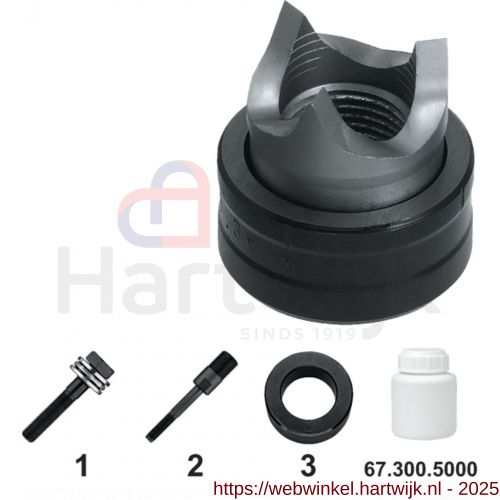 Phantom 67.130 gatenpons met 3-voudig splijtstempel voor hand- en hydraulisch gebruik roestvaststaal exclusief bout 30‚5 mm - H40500667 - afbeelding 1
