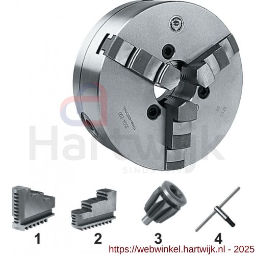 Bison 85.420 DIN 6350 zelfcentrerende drie-klauwplaat staal type 3504 125 mm - H40515698 - afbeelding 1